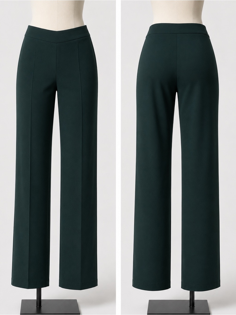 Straight leg Leg Dress Pants - dark green
